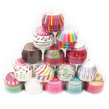 100 Ks Malých Cake box Cupcake Vložkou, Kuchyňa, Pečenie Príslušenstvo Muffin Boxy Tortu Formy na Pečenie Pohár Anti-pokrutiny Papierové Poháre