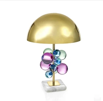 Moderné Americké Farba Transparentná Crystal Ball Spálňa stolná Lampa Štýl Dom Umenia pre Deti Izba Hardvéru Mramorový Stôl Lampa LU725226