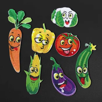 Legrační karikatúra ovocie potraviny výšivky patch handričkou nálepky žehlička žehlička na oblečenie detí rozbité dieru výšivky odznak