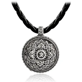 Kúzlo Lano Mužov Náhrdelník Tibetab OM Mandala Lotus Prívesok Náhrdelníky Pre Ženy Geometrie Amulet Vintage Náboženské Budhizmus Šperky