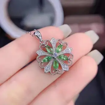 2022 Luxusné Ďatelina Green Crystal Náhrdelník Prívesok Pre Ženy Trend Kvet Nehrdzavejúcej Ocele, Šperky, Svadobné Príslušenstvo Darček K Narodeninám