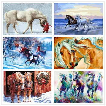 Kôň plátno DIY Maľovanie Podľa Čísel Auta akryl farba čísla Wall Art Špeciálny darček Plátno Maľba na plátno
