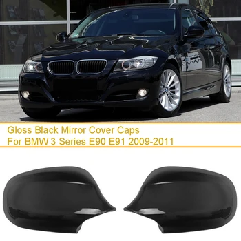 Vhodné Pre BMW Radu 3 E90 E91 LCI Facelift 2009-2011 Uhlíkových Vlákien / Lesklý Čierny Zrkadlo Pokrytie Spp