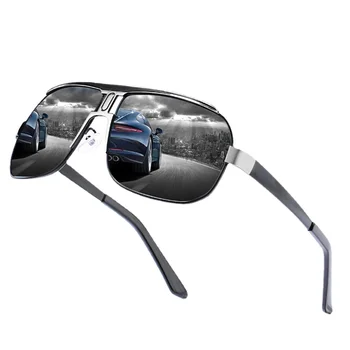 Punk slnečné Okuliare Mužov Kovový Rám HD Polarizované slnečné Okuliare UV400 Šošovky Okuliare Mužskej Módy Anti-glare Jazdy Odtiene Zrkadlo Oculos