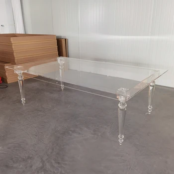 Jasné, Transparentné Akrylátové Svadobné Jedálenský Stôl Pre Vonkajšie Svadobné Udalosti Dekorácie