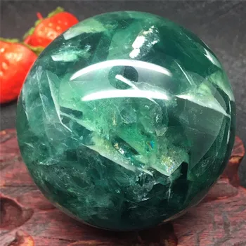 Prírodný drahokam zelená fluorite sphere guľa krištáľ kameň pre domáce dekorácie