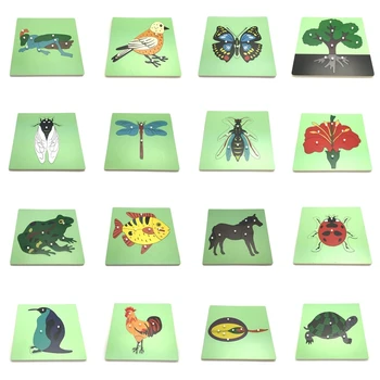 Q9QB Drevené Zvierat Tangram 3D Puzzle Vzdelávacie Hračky pre Deti Raného Vzdelávania