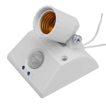 E27 Infračervený Pohybu Senzor IR Svetlo Základne Držiaka Adaptéra Prepínač pre Koridor Nastaviteľná Citlivosť Svetla LED Base