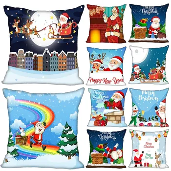Home Decor Vianočné Tlač Polyester obliečka na Vankúš Vankúš Pre Spálne, Obývacia Izba Gauč funda de almohada