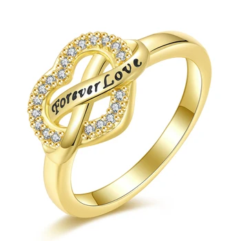 Medi Srdce Infinity Krúžky Nastaviteľné Prst Prsteň So Zirkónmi Pre Ženy, Dievčatá Sľub Výročie Svadby Šperky Darček