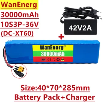 36V lítium-iónová batéria, 10s3p, 36V, 30000mAh, 600W, BMS 20a, vhodné pre xiaomijia m365 Pro bicykel, s voliteľným plug
