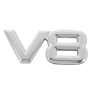 7.5x3.5cm Auto auto V8 nálepky 3D Chrome Nálepky Odznak Znak