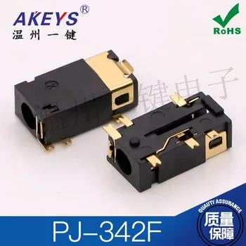 PJ-342F s Plochou Hlavou 3.5 Slúchadlá Jack 6-Nohu Patch 1 Pevná Noha Ф 3,5 mm Zásuvka USB