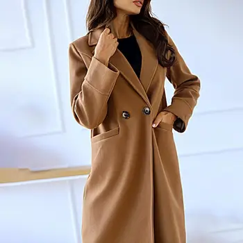Ženy Kabát Trendy vrchné oblečenie s Dlhými Rukávmi Polovice Dĺžky Ženy Zimný Kabát pre nákup Zimné Kabát Lady Kabát
