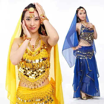 5 ks/Set Brušný Tanec Kostým Sady Bollywood Kostým Indický tanec Šaty Bellydance Egyption Egypt, Brušný Tanec Sukne, Kostýmy