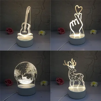 3D Lampa LED Malé Nočné Svetlo veža Gitara Jeleň Sahpe Atmosféru Lampa spálňa svetla, Pre Deti Darček
