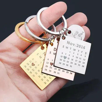 Prispôsobené Na Mieru Modul Gadget Kalendár Keychain Nehrdzavejúcej Ocele S Príveskom Darček Pár Šperky