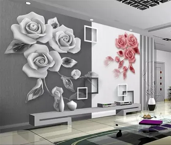 Vlastné rozsiahle nástenné reliéfy rose umenie, TV joj, steny netkaných tapiet abstraktných de parede para quarto
