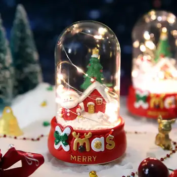Led Santa Claus Snehuliak Sklenený Kryt Hudby Svetlo Vianočné 2022 Nový Rok Miestnosti Atmosféru Dekorácie Nočné Svetlo Deti Darček