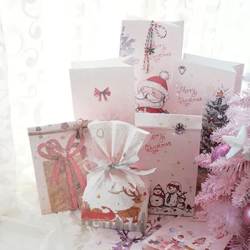 Retro Papier Taška Cukrovinky Piecť Vianočné Dekorácie Kraft Papier Darčekové Tašky Darčekové Balenie Darčekové Krabice