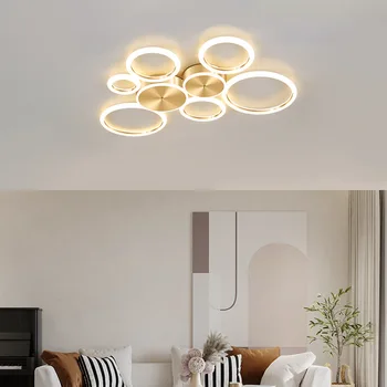 Moderný Minimalistický Obývacia Izba Stropné Svietidlo Tvorivé Osobnosti Krúžok Spálňa Lampa Nordic Jedáleň Dekoratívne Led Svetlá