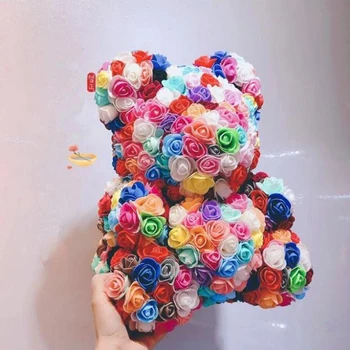40 cm, Kvety Ruže Medveď Umelé Kvety, Vianoce, Valentína Darček k Narodeninám Pre Svadobné Party Dekorácie
