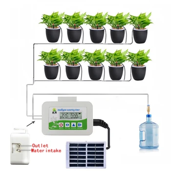 Solárne Nabíjanie pomocou pripojenia USB Duálny Režim Napájanie Inteligentné Automatické Zavlažovanie Časovač Zavlažovanie Záhrady Radič Zavlažovacie Zariadenie