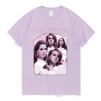 90. rokov Speváčka Lana Del Rey Ldr Plachtenie Grafickej Tlače T-Shirt Unisex Harajuku Vintage Short-Sleeve Tee Košele Nadrozmerné Streetwear