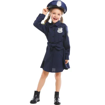 Polícia Kostým pre dievčatá, deň Detí Cosplay Jednotné Halloween Kostým Karneval Purim Strany Cosplay Kostým Pre Dieťa