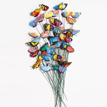 Nové 20pcs/pack, Farebné 3D Butterfly Dekoratívne Na Palice domáci Dvore Trávnik Kvetináč Rastlín Záhrada Ornament DIY Trávnik Plavidlá