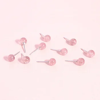 Pevné 925 Stud Náušnice Pre Ženy Krásne Sladké 6 mm Prírodné Ružové Jahoda Kremeň, Jemné Šperky, Svadobné Svadobné Doplnky