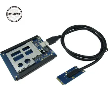 Half / Full Veľkosť Mini PCIe USB 2.0 ExpressCard 54 / 34 slot Adaptéra PCI express mini Card pre Express Card Converter Čitateľa