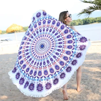 Geometrický vzor Strapec Mandala Gobelín 3 farby Kolo Pláž uterák jemný vlákniny Vytlačené Yoga Mat Piknik Mat Tlač LOGA