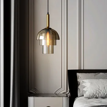 Nordic Sklenený Prívesok Svetlá Moderný Jednoduchý Led Osvetlenie Obývacej Miestnosti Dekorácie Hanglamp Bar Reštaurácia Lustre Svietidlá